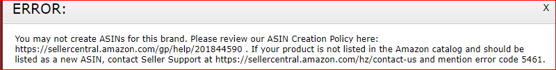 You may not create ASINs