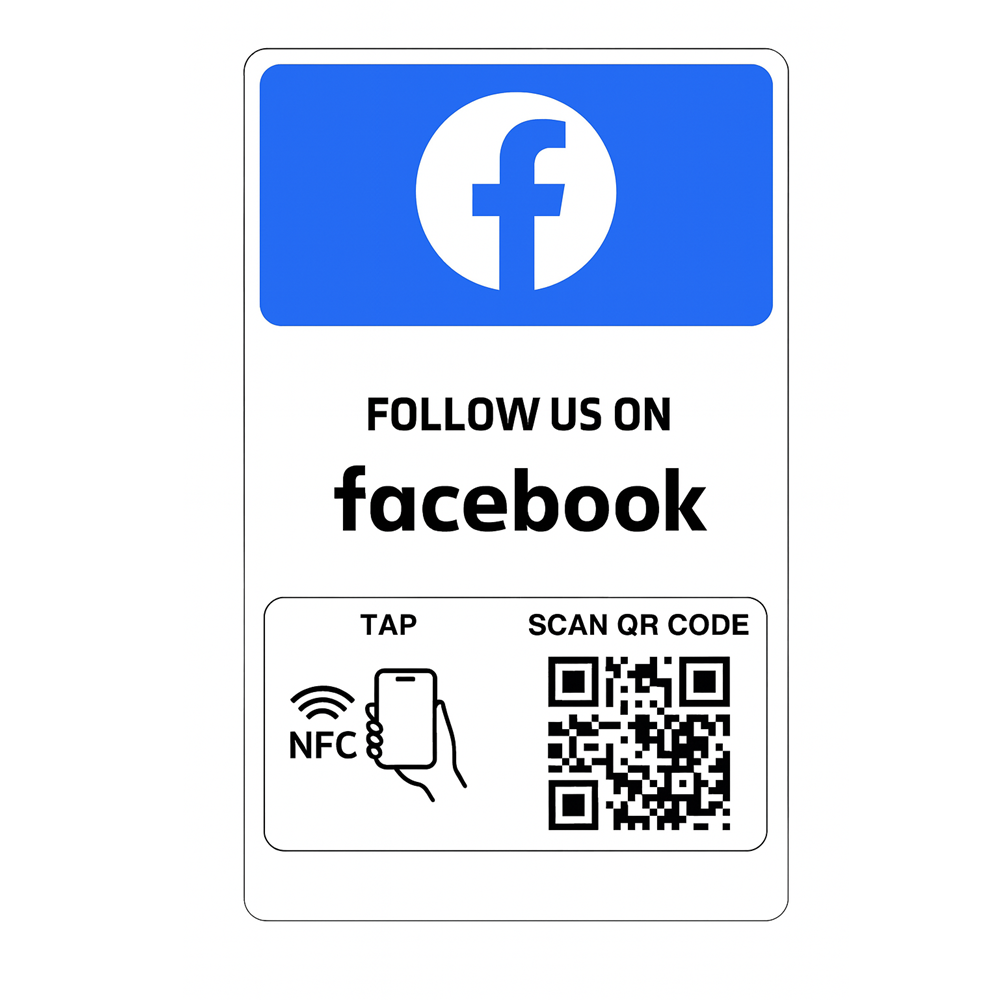 Follow Us On Facebook NFC & QR Code