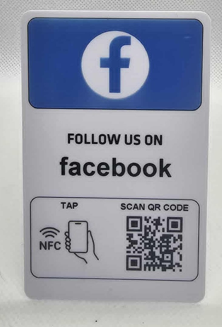 Follow Us On Facebook Card With NFC And QR Code - Image 2