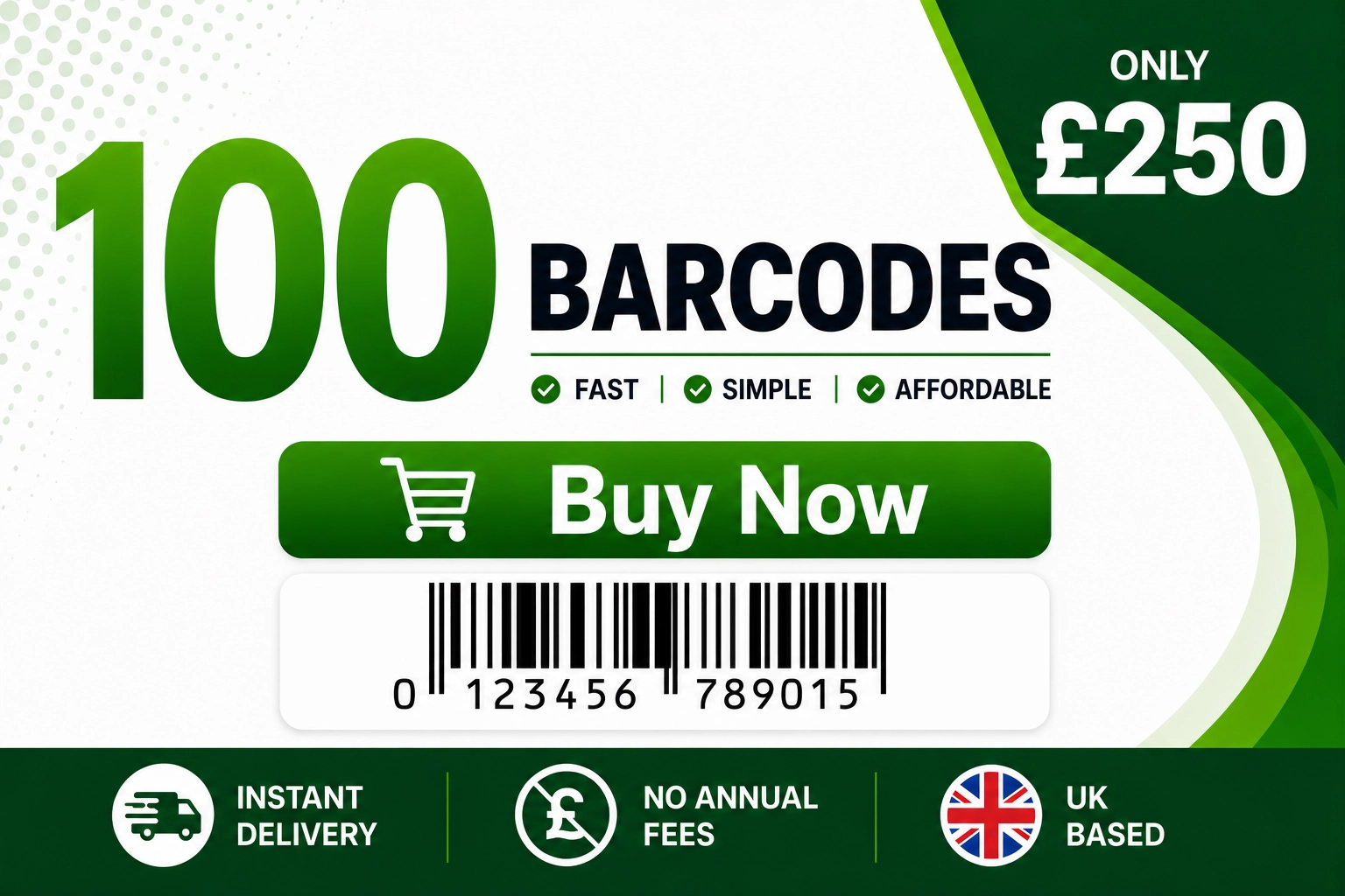 100 UK Based Barcodes