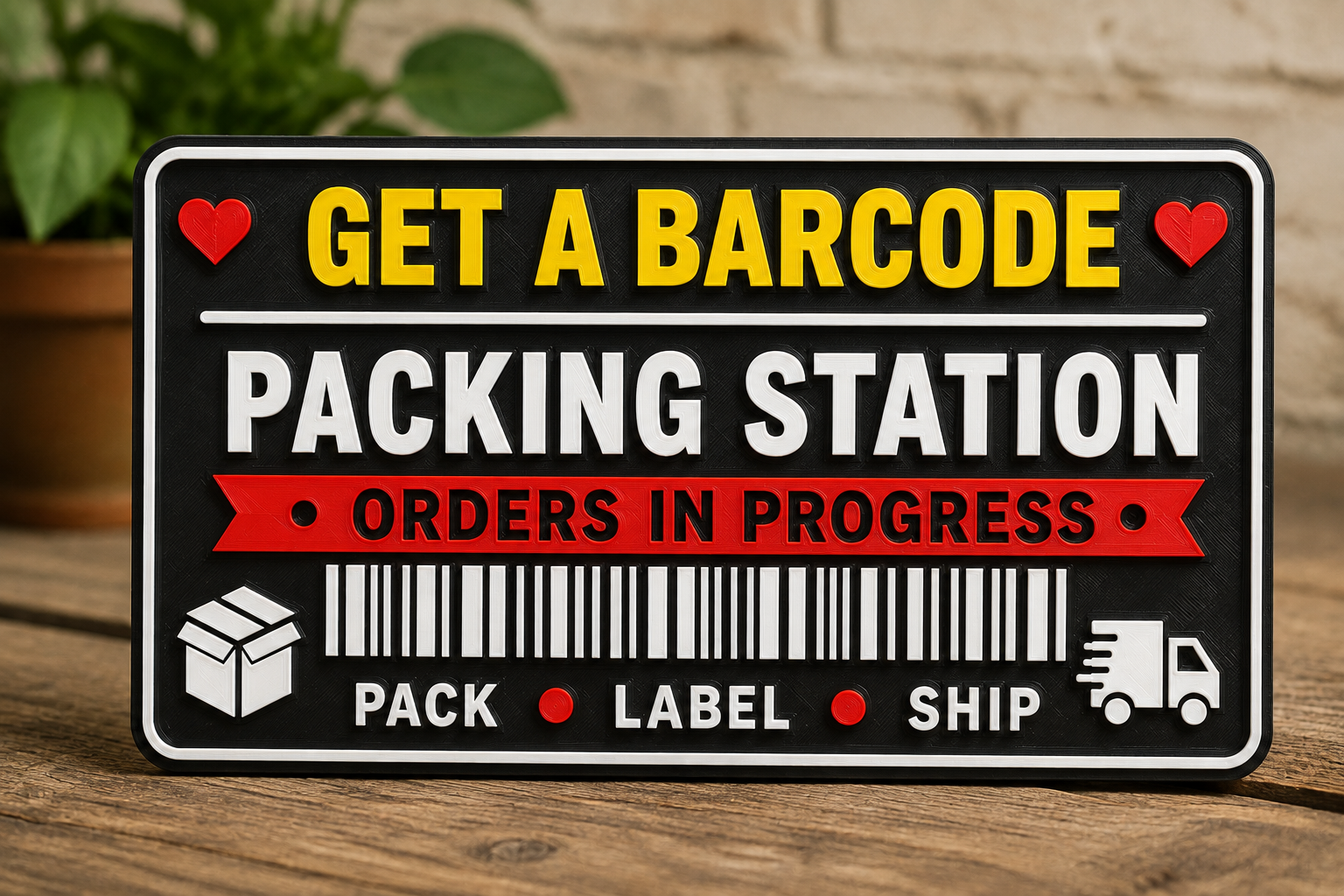 Personalised Packing Station Sign – Custom Business Name 3D Printed Sign - Image 3